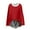 Red, variant on Women's Long Sleeve Shirts Faux Fur Fluffy Collar Crewneck Solid Color Pullover Sweatshirt Fall Soft Comfy Cotton Tee Tops