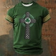 thumbnail image 2 of Mens Workout Shirt St. Patrick'S Day Short Sleeve Comfort Crew Neck Plus Size Mens Clothing,Dark Green,4XL, 2 of 3