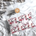 thumbnail image 4 of Goofa Cherry Blossoms Print Plush Throw Pillow Case, Soft Velvet with Hidden Zipper, Decorative Cushion Cover for Sofa, Bed, Car, and Home Décor-14"x20", 4 of 5