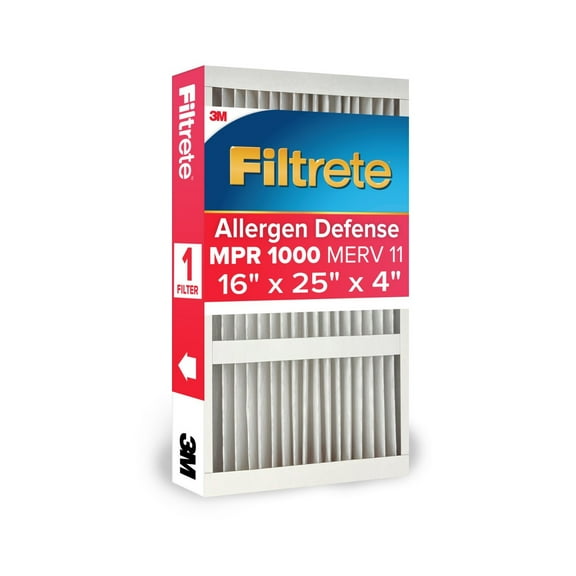 Filtrete 16x25x4 Air Filter, MPR 1000 MERV 11, Allergen Defense, 1 Filter
