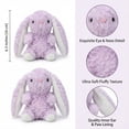 thumbnail image 3 of 6.3" Lilac Lavender Mini Floppy Eared Easter Bunny Plush Toys - Small Bunny Stuffed Animals - Soft Violet Plushies for Easter Basket Stuffers - Spring Party Favor Gifts for Girls, 3 of 5