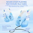 thumbnail image 3 of ABCPOW Kids Headphones with Microphone,Wireless Headset Bluetooth 5.3 Foldable 94dB Safe Volume Stereo Adjustable Headband Earphones Over-Ear Wired Headphones for Girls/Boys/Children/School/Tablet, 3 of 7