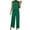 Green 2 piece outfit for women, variant on Wycnly Womens Summer 2 Piece Outfits Casual Solid Sleeveless Cropped Tank Tops and Wide Leg Pants Set Lounge Sets with Pocket under $5