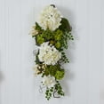thumbnail image 4 of Nearly Natural 28in. Hydrangea Artificial Flower Teardrop, White, 4 of 5