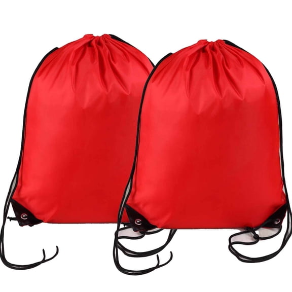 AOMRCOL 2 Pcs Drawstring Backpack for Gym Sports,Adjustable Drawstring Straps,Oxford Fabric,Red