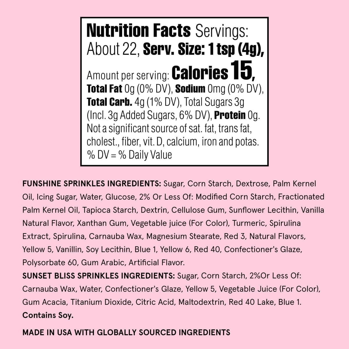 Fancy Sprinkles Sunny Daze Dessert Sprinkles Set, 3.1 oz, 2 Pack
