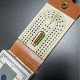 thumbnail image 7 of Travel Cribbage Board Foldable Cribbage Board Travel Game Set Includes Portable Leather Playing Cards And For Cribbage Lovers Board Game Storage Agility Game Cancel Game Cakewalk Game Beverages And, 7 of 7
