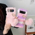 thumbnail image 4 of Allytech Case for Samsung Galaxy Z Flip 4 (2022), Cute Plush Handmade Case Fluffy Fur Winter Warm Fuzzy Folding Case Silicone Bumper Cover for Girls Women for Galaxy Z Flip 4 5G, White+Pink+Purple, 4 of 4