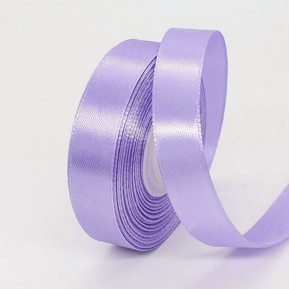 1.5cm*22m light purple color Satin Ribbon, Solid Fabric Ribbon Roll for Flower Bouquets,Wedding, Handmade Crafts,Gift Wrap Ribbons
