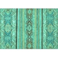 thumbnail image 1 of Ahgly Company Machine Washable Indoor Rectangle Abstract Turquoise Blue Modern Area Rugs, 5' x 8', 1 of 4
