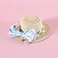 thumbnail image 2 of ievspot Pet Straw Hat Handwoven Sun Cap with Adjustable Chin Strap Headwear Accessories for Birthdays Special Occasions, 2 of 8