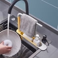 thumbnail image 2 of Plastic Kitchen Sink Rack Adjustable Reusable Drying Home Telescopic Drying Drain Indoor Home Cleaning Brush Mop Sponge Holder Accessories Yellow, 2 of 7