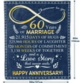 thumbnail image 2 of 60th Anniversary Blanket Gifts, 60th Anniversary Decorations, 60th Anniversary Wedding Gift Ideas, 60th Anniversary for Parents, Grandparents, Friends, Dad, Mom Throw Blanket 60"x50", 2 of 6