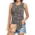 thumbnail image 6 of Women's Summer Tank Tops Pleated Round Neck Sleeveless Tops, 6 of 7