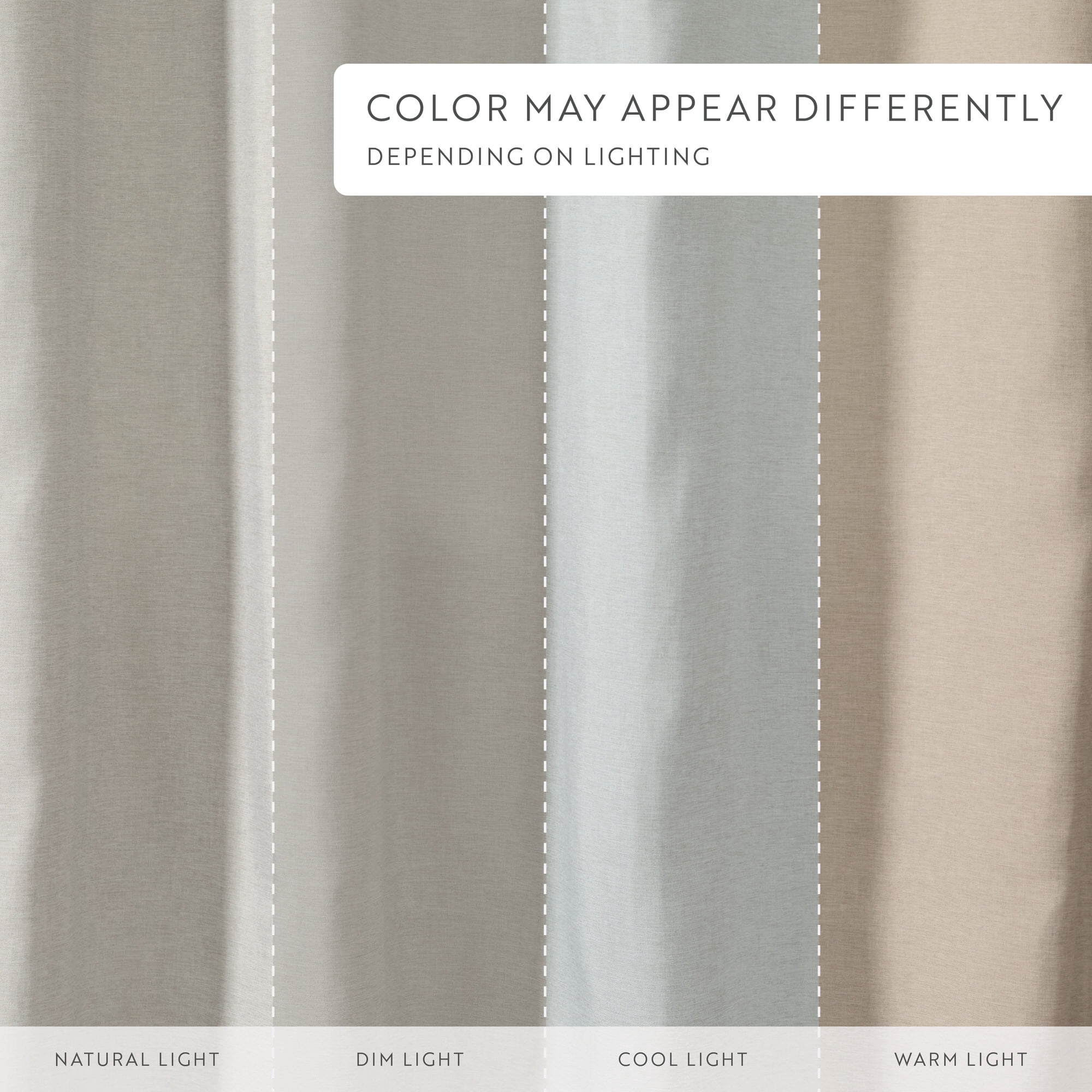 Linen-Look Polyester Shower Curtain in Essential Colors