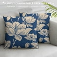 thumbnail image 3 of ONETECH Floral Lotus Blue Flower Pillow Cover,Flower Floral Lotus Blue Pattern Chinese Blossom Lily Cushion Throw Pillow Covers Outdoor Sofa Couch Pillowcase, 3 of 5