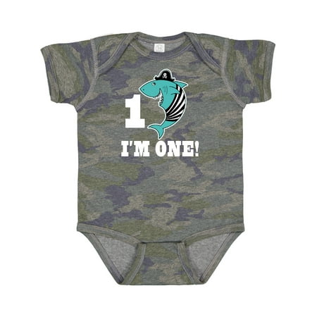 

Inktastic 1st Birthday Shark Party 1 Year Old Pirate Gift Baby Boy Bodysuit