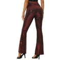 thumbnail image 3 of Pantalón de Lentejuelas Brillantes y Acampanados INSPIRE CHIC para Mujeres M Rojo, 3 of 6