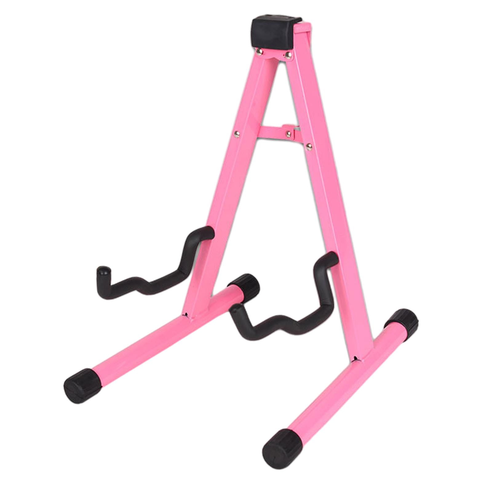 STARTIST Universal Folding Instrument Stand, A Frame Musical Rack Holder, Electric Guitar Stand for Electric Guitar, Bass Accessories Pink