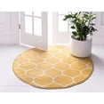 thumbnail image 5 of Unique Loom 3151682 6 x 6 ft. Rounded Trellis Frieze Round Rug, Yellow, 5 of 5