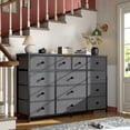 thumbnail image 6 of Romorgniz Dresser TV Stand for 55" TV with 13 Storage Drawers for Living Room Fabric Dresser for Closet, Wood Top, Sturdy Metal Frame, Gray, 6 of 7