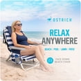 thumbnail image 2 of Ostrich The Lightweight Backpacker Portable Reclining Beach Camping Chair, Blue Stripe, 2 of 8