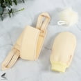 thumbnail image 2 of PULLIMORE 3 Pack Exfoliating Back Scrubber for Shower, Soft Brush Shower Ball, Back Scrubber Set, Exfoliating Gloves, Women Men Skin Towel Bath (Beige), 2 of 8
