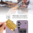 thumbnail image 3 of Design for Galaxy S24 5G Case with Credit Card Holder Slot PU Leather Wallet Phone Cases Stand Kickstand Durable Shockproof Protective Cover for Samsung S 24 Women Men 6.1 inch Purple, 3 of 13