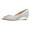 White, variant on FSJ Women Stylish Peep Open Toe Wedges Low Heel Pumps Sparkle Rhinestone Slip On Comfy Formal Wedding Bridal Office Work Dressy Shoes Size 8 Black