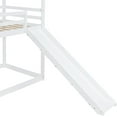 thumbnail image 6 of Wood House Bunk Bed Twin Over Twin with Roof,House Bunk Beds with Slide and 3-Step Ladder, 6 of 8