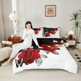 thumbnail image 4 of Homewish Boys Girls Chic Floral Red Rose Bedding Comforter Set 2pcs,Happy Valentine'S Day Twin Comforter Sets Microfiber,Romantic Couple Lover Butterflies Breathable Bedding Set, 4 of 8