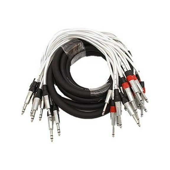 Seismic Audio Audio Insert Snake Cable TRS 1/4" to Dual TS 1/4" - 4 8, 8 16, 12 24 - 3' to 15' - SAST-Series