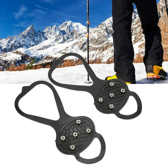 5 DENTES DE HIELO AJUSTE DE HIELO, 5 Crampones de Dientes Tracción Strong Grip Long Service Life Ligero para Al Aire Libre para El Montañismo