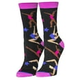 thumbnail image 2 of Crazy Socks Gymnastics Fun Print Novelty Crew Socks for Women, 2 of 6