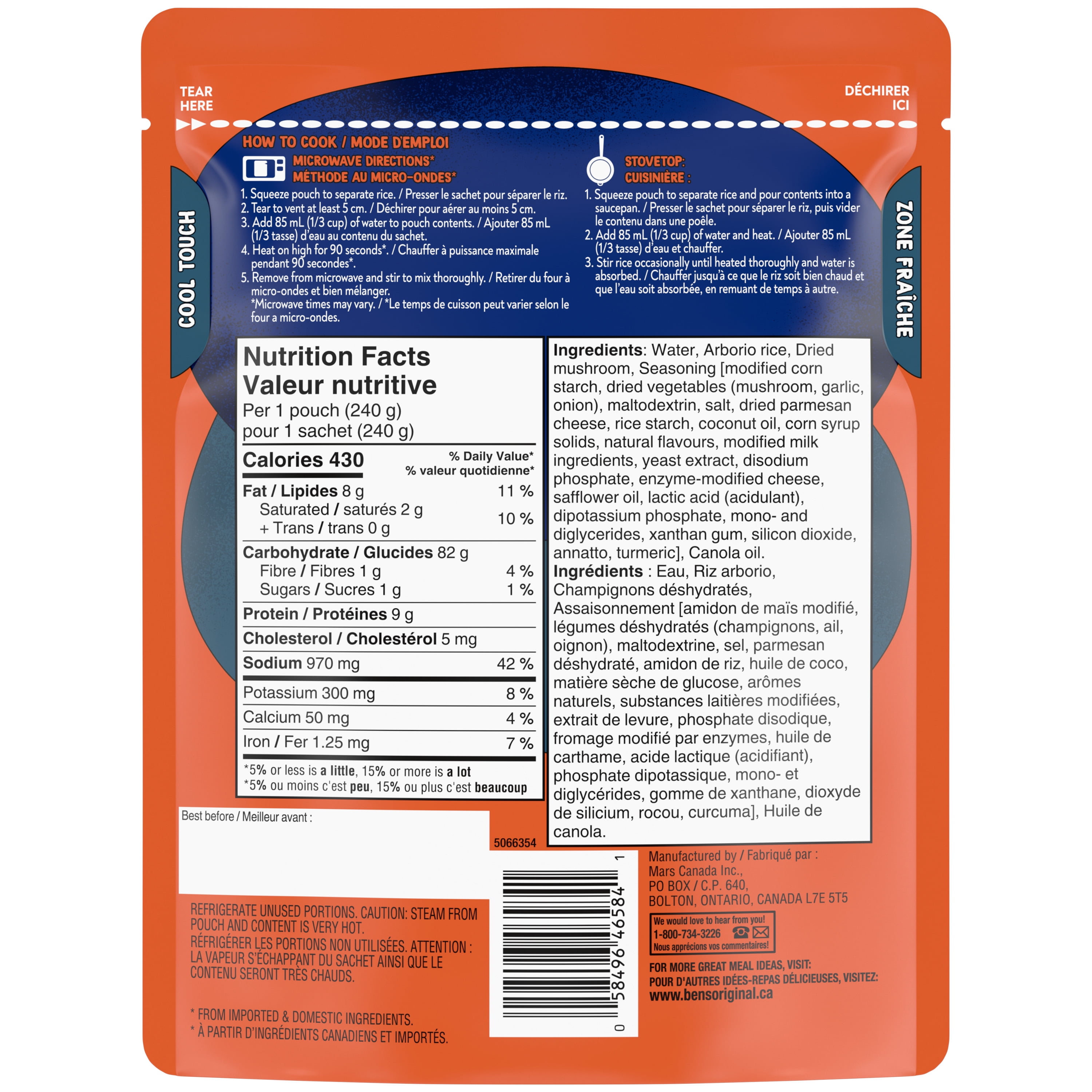 BEN'S ORIGINAL Risotto Roasted Garlic & Herb Flavour, 240g Pouch, Ben's Original Mushroom Risotto