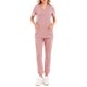 thumbnail image 1 of Conjunto médico moderno de color sólido para mujer, blusas, pantalones, traje liso elástico de trabajo de manga corta, 1 of 2