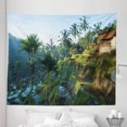 thumbnail image 1 of Landscape Tapestry, Terrace Rice Fields Palm Trees Traditional Farmhouse Morning Sunrise Bali Indonesia, Fabric Wall Hanging Decor for Bedroom Living Room Dorm, 5 Sizes, Green, by Ambesonne, 1 of 1