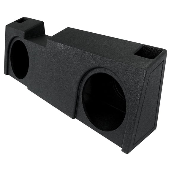 QPower QBGMC19212 Underseat Upfire Dual 2 Hole 12" Inch Ported Subwoofer Box with Bed Liner Spray for 2019-2022 GMC/Chevy Crew Cab and Double Cab