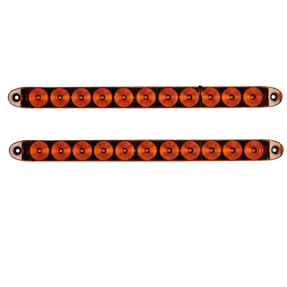 2PCS 16Inch 11LED Amber Trailer Light Bar for Turn signals Brake Light