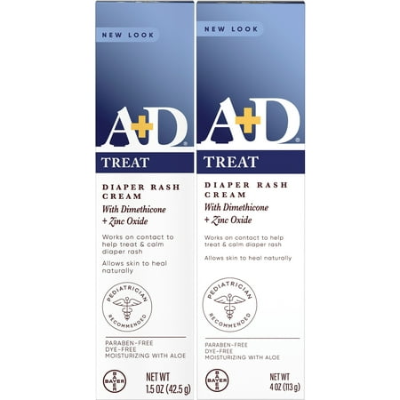 2 Pack - Bayer A+D Zinc Oxide with Aloe Multi-Pack (1.5oz + 4oz) 1 ea