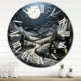 thumbnail image 2 of Designart "horizon Barn By Moonlight III" Countryside Oversized Wall Clock, 2 of 5