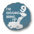thumbnail image 1 of Nine Excavator Project Birthday Round Throw Pillow Home Decoration Cushion, 1 of 3