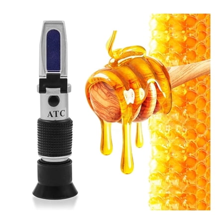 Refractometer 12-27% Hand-Held Honey Automatic Monitoring Sugar Meter Moisturizing Ratio Range ,Instant Results