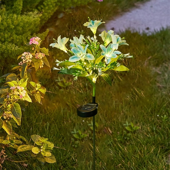 Outdoor Solar Lights, Solar Garden Light with Bigger Flowers, Waterproof Solar Lights Outdoor - Bigger Panel for Patio Yard Garden Decoration, Gift for Mom