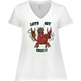 thumbnail image 3 of Inktastic Mardi Gras Let's Get Cray Crayfish with Beads Women's Plus Size V-Neck T-Shirt, 3 of 5