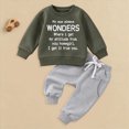 thumbnail image 2 of HCNTES Baby Boy Winter Clothes Baby Boy Clothes Fall 6 12 18 24 Months 2T 3T Football Long Sleeve Letter Wonders Printed Pullover Tops & Pant Sets Toddler Winter Outfits, 2 of 4