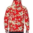 thumbnail image 3 of Bingfone Lilies Flowers Men's Drawstring Hoodie Long Sleeve Pocket Sweatshirts-4X-Large, 3 of 6
