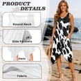 thumbnail image 6 of FUIALDOLG Women's Black White Cow Dresses Summer Sleeveless Tank Dresses with Pockets Tiered Ruffle A-Line Flowy Midi Dresses Party Sundress,2XL, 6 of 7