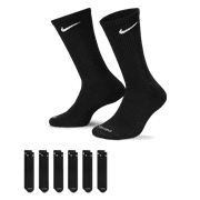 Nike Men's Everyday Plus Cushion Crew Socks, SX6897-010 Black/White, Large