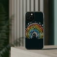 thumbnail image 3 of DistinctInk Clear Hybrid Case for Apple iPhone 13 Mini (5.4" Screen) - Vibrant Spectrum: A Bold Hand-Drawn Rainbow - Raised Bezel Screen Guard, 3 of 8